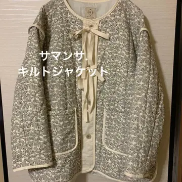 사만사 모스모스. 꽃무늬 퀼트 패딩 자켓. F 사이즈