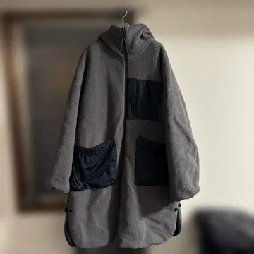 CURRY&CO. 후드 부착 그레이 롱 코트