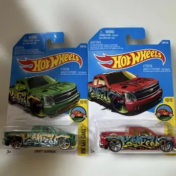 핫 휠 쉐비 실버라도 2대 세트