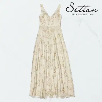 ERUKEI SETTAN 엘르세탄 플라워 자수 롱 드레스
