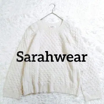 [ 새상품급 ] Sarahwear 램스울 케이블 짜임 니트 화이트 F 빅