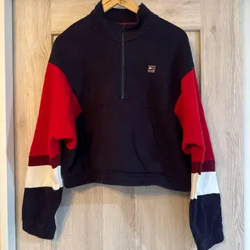 TOMMY HILFIGER 스포츠 트레이닝복 L 네이비 하프 지퍼