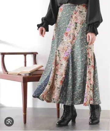 somari imagination 꽃무늬 프린트 절개 머메이드 스커트