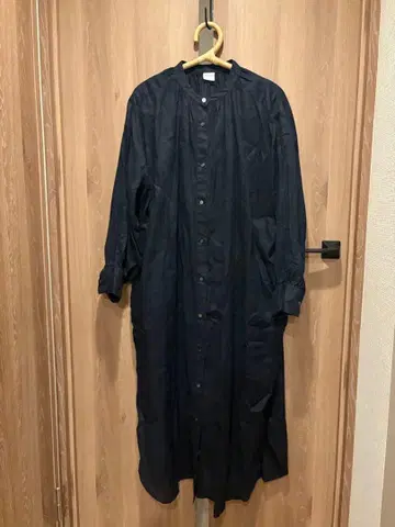 URBAN RESERCH DOORS 린넨 셔츠 롱 원피스 네이비 1