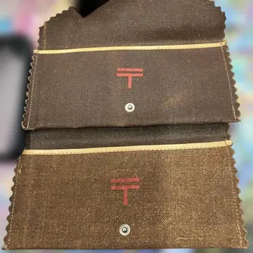 일본술로 물들인 우체국 지갑 브라운 캔버스 접이식 지갑