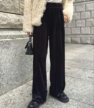 고베 레터스 벨로아 팬츠 블랙 푸치 M