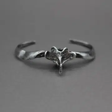 네크로맨스 바트 척추 실버 커프 팔찌 뱅글