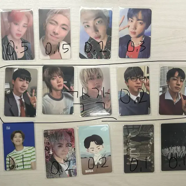 방탄 포카 김남준 김석진 민윤기 정호석 박지민 김태형 전정국