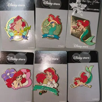 인어공주 아리엘 핀 배지 6개 세트