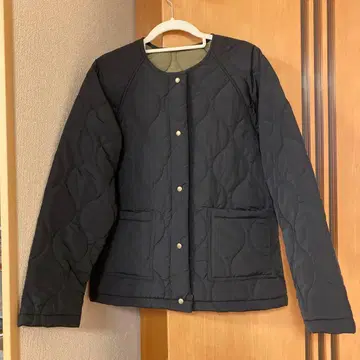 un dix cors 리버서블 퀼팅 자켓 블랙 x 카키