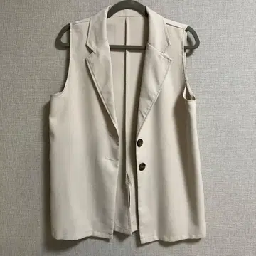 베이지 슬리브리스 테일러드 베스트 F 사이즈