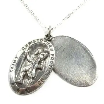 USA제 50s 빈티지 St.Christopher 실버 목걸이