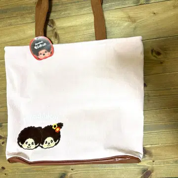 몽치치 코듀로이 바닥 BIG 토트백 핑크