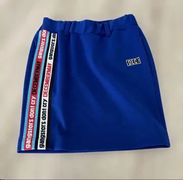 DECEMBERAY 로고 테이프 부착 파랑 스커트