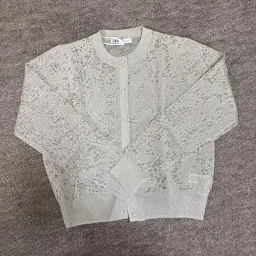 ZARA 그레이 레이스 가디건 L 사이즈