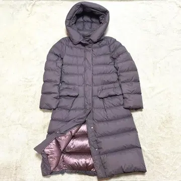 새상품급 유니클로+J 울트라 라이트 다운 후데트 롱 다운 코트 M