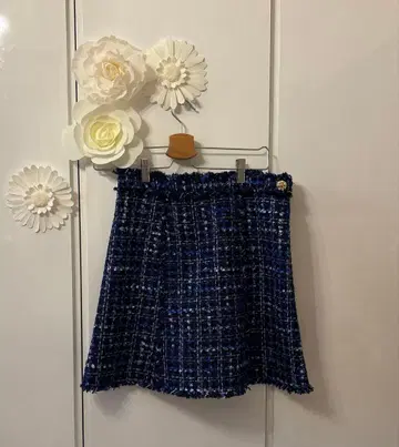2025년 스나이델 트위드 미니 스커트 1M 블루