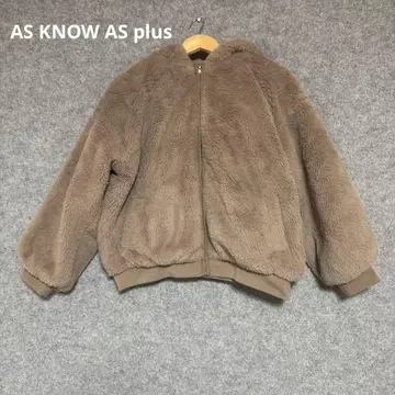 AS KNOW AS plus 브라운 보아 자켓 플리스