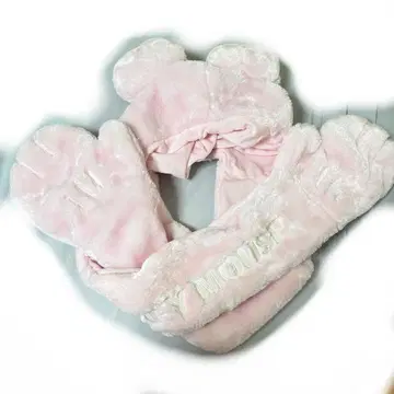 디즈니 미키 머플러 캡 핑크