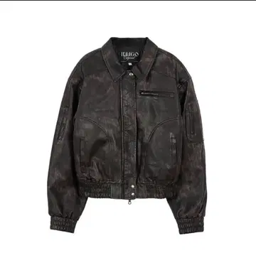 ILLIGO Washed leather bomberjacket black