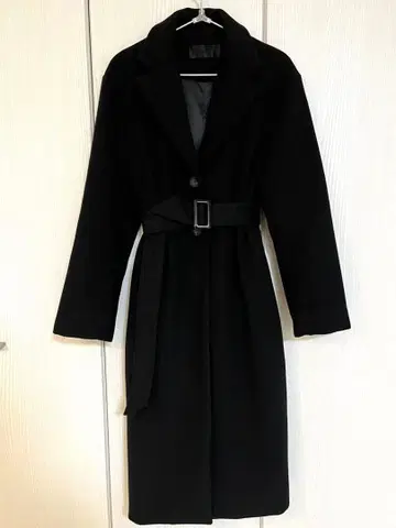 STYLENANDA 스타일난다 블랙 롱 코트 벨트 포함 한국
