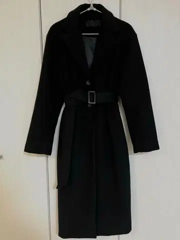 STYLENANDA 스타일난다 블랙 롱 코트 벨트 포함 한국
