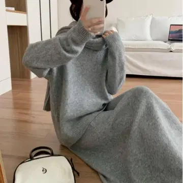 니트, 스커트, 머플러 3점 SET