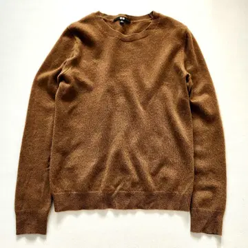유니클로 캐시미어 100% 크루넥 스웨터 카멜 브라운 계열 M 사이즈