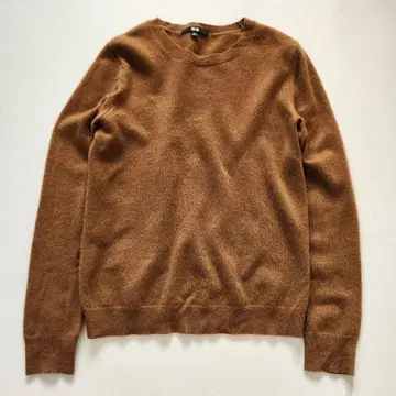 유니클로 캐시미어 100% 크루넥 스웨터 카멜 브라운 계열 M 사이즈