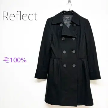 새상품급 리플렉트 블랙 코트 아우터 모 100% 일본제 사이즈 9