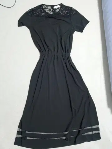 CECIL McBEE 블랙 반팔 롱 원피스 M 사이즈