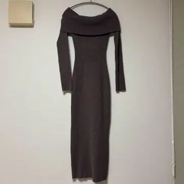 rienda 오프숄더 타이트 니트 원피스