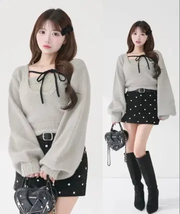 다리치 Darich 아지메 레이어드 니트탑 GRY 그레이