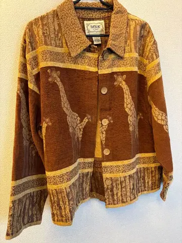 구제 의류 TANTRUMS 기린 애니멀 패턴 자켓 L 사이즈