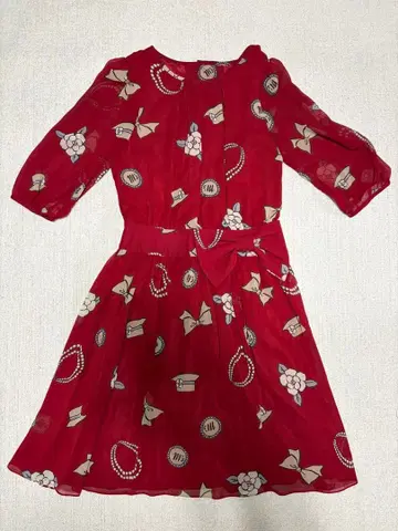 엠즈 그레이시 레드 원피스 꽃무늬