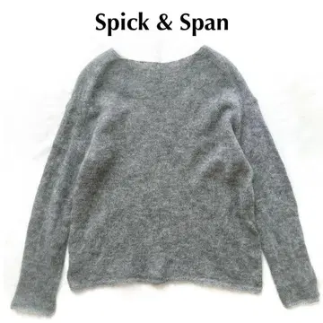 Spick&Span 24AW 루즈 모헤어 믹스 보트넥 니트