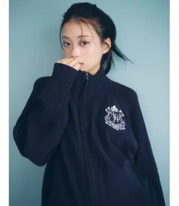 완판템 집업 니트 가디건 네이비