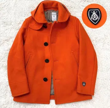 컨디션 최상 ORCIVAL 오르치발 울 싱글 피코트 오렌지