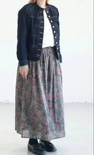 SOIL 코튼 꽃무늬 롱 스커트