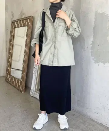 스픽 앤 스팬 라메 리브 니트 타이트 스커트