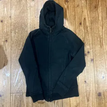 AKM 블랙 더블 풀 지퍼 후드티