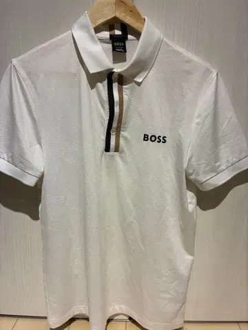 BOSS 화이트 피케 셔츠