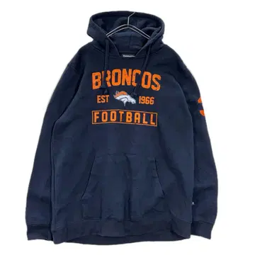 NFL 덴버 브롱코스 프린트 후드티 L 네이비