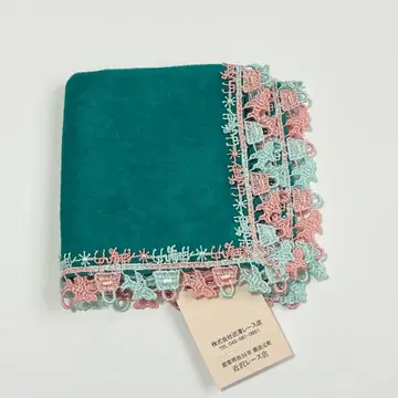 [ 미사용 새상품 ] 치카자와 레이스 타월 손수건 이세탄 콜라보