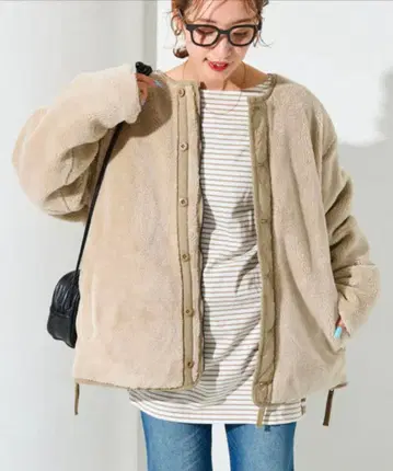 타이온 별주 리버서블 보아 퀼팅 노카라 다운