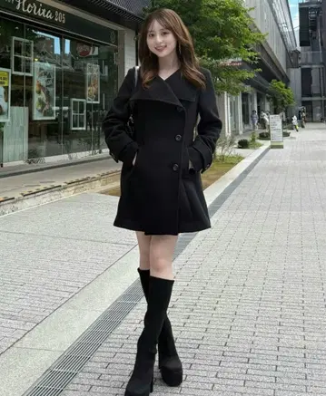 rienda 오버넥 신데렐라 라인 미니 코트 가을/겨울 2025