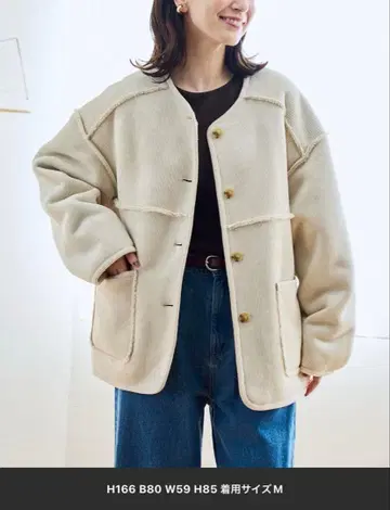 coen 리버서블 노카라 코듀로이 블루종