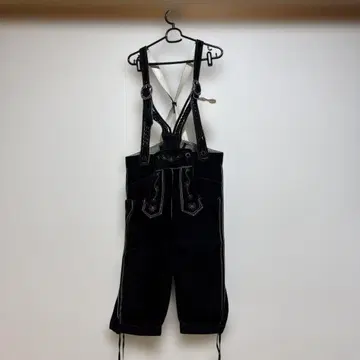 90년대 남부 독일 민족 의상 레더호젠 스웨이드 서스펜더 팬츠 M