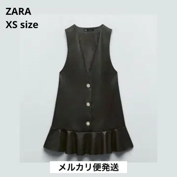 인조 가죽 프릴 오버롤 스커트