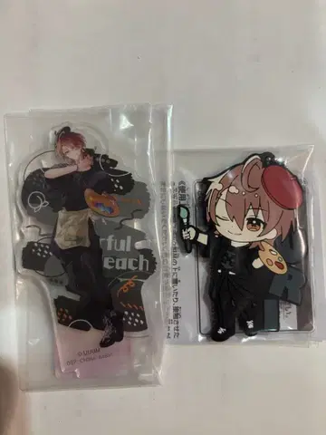 컬러풀 피치 제일복권 우리 아크릴 펜 스탠드 러버 참 세트